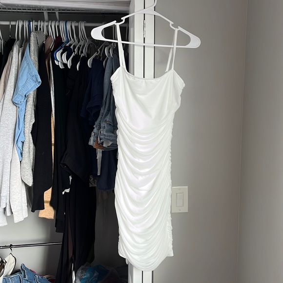 Amazon Dresses & Skirts - Amazon White Ruched Dress, NWOT